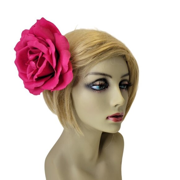 Pink Flower Fascinator Brooch Corsage Rose Brooch Pin - Picture 1 of 11